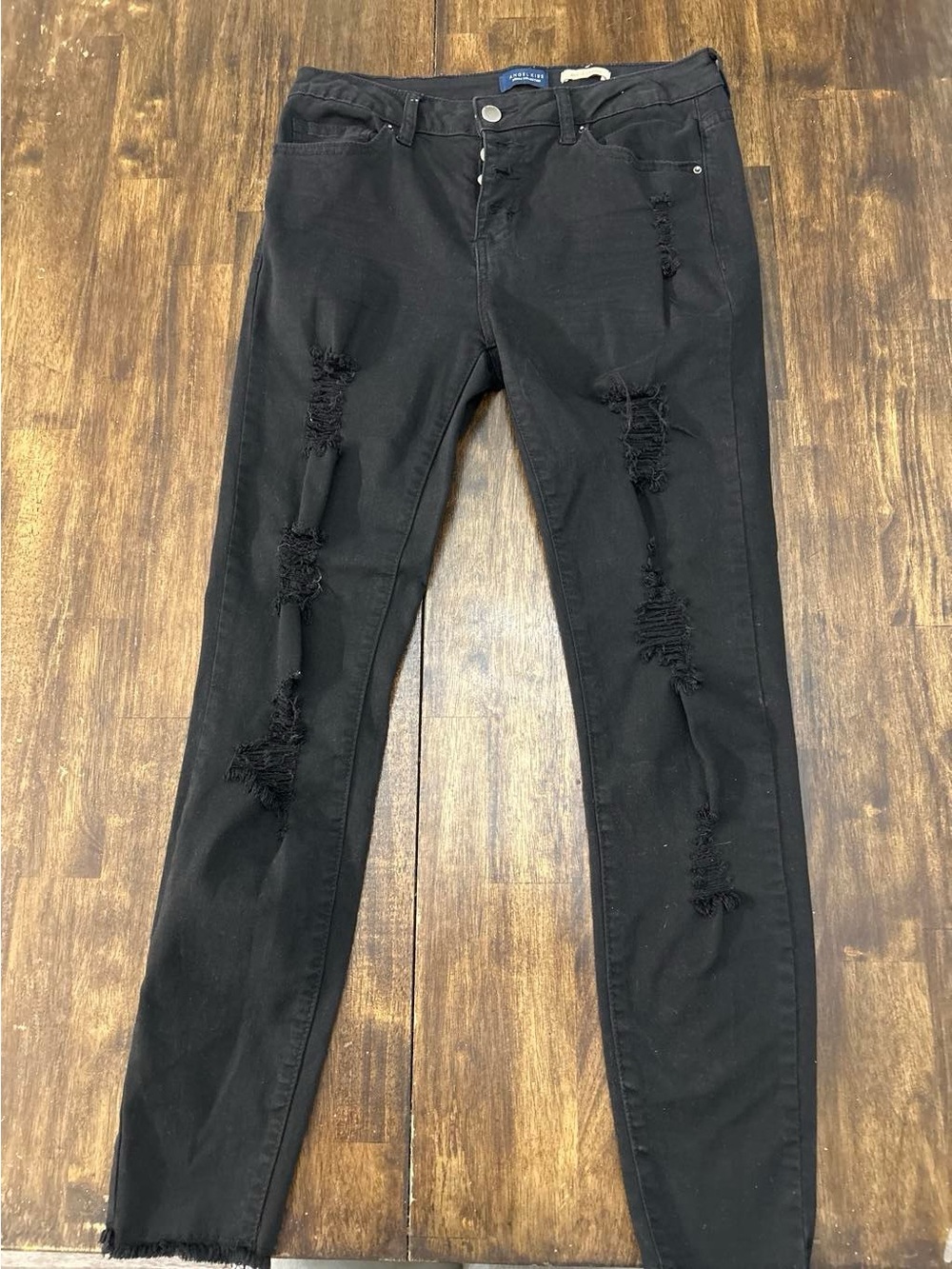 Angel Kiss Black Ripped Skinny Jeans